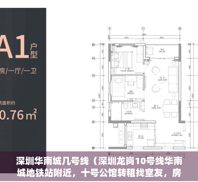 深圳华南城几号线（深圳龙岗10号线华南城地铁站附近，十号公馆转租找室友，房子月租1400）