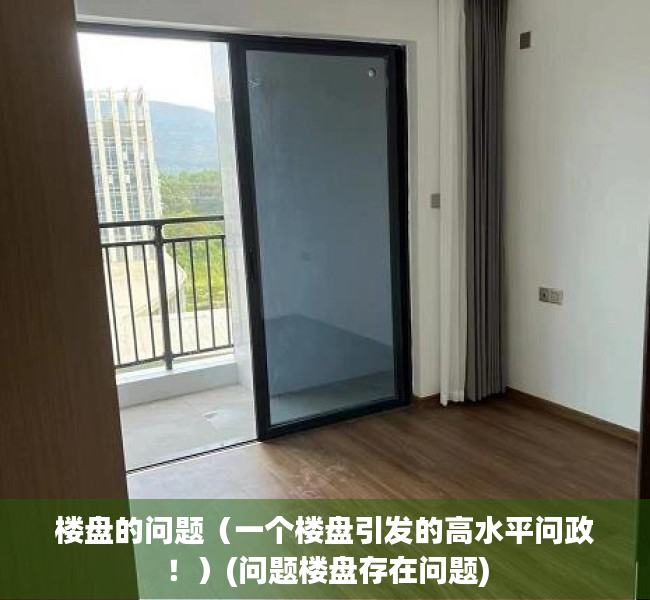 楼盘的问题（一个楼盘引发的高水平问政！）(问题楼盘存在问题)