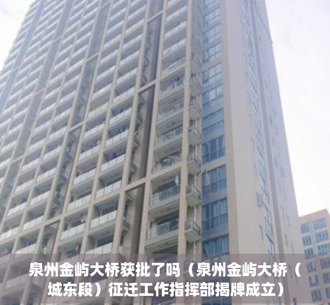 泉州金屿大桥获批了吗（泉州金屿大桥（城东段）征迁工作指挥部揭牌成立）