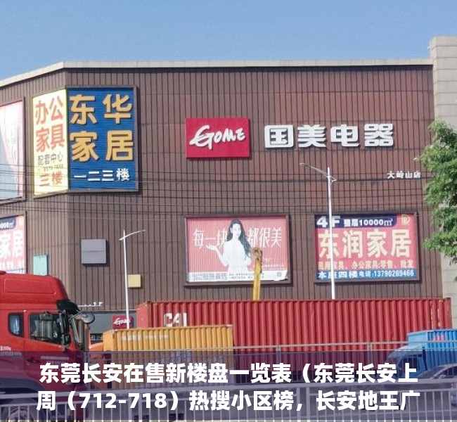 东莞长安在售新楼盘一览表（东莞长安上周（712-718）热搜小区榜，长安地王广场关注指数最高）