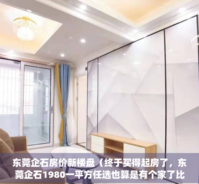东莞企石房价新楼盘（终于买得起房了，东莞企石1980一平方任选也算是有个家了比租房强）