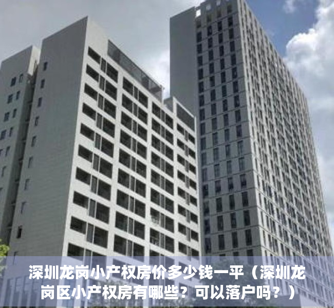 深圳龙岗小产权房价多少钱一平（深圳龙岗区小产权房有哪些？可以落户吗？）