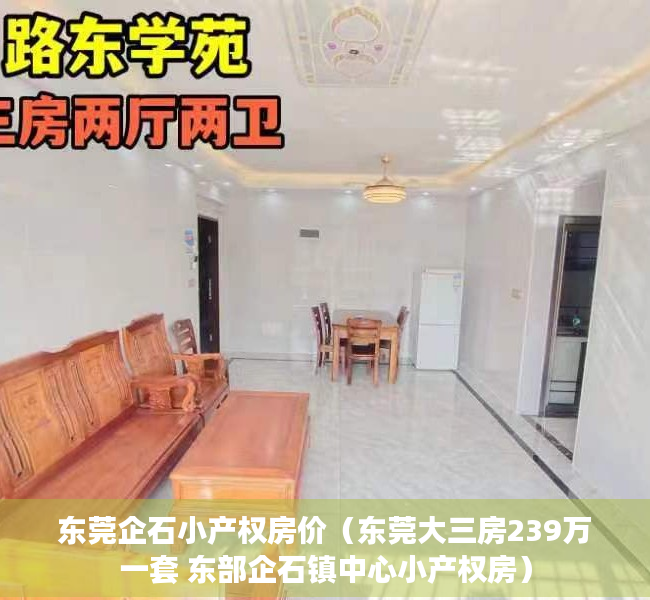 东莞企石小产权房价（东莞大三房239万一套 东部企石镇中心小产权房）