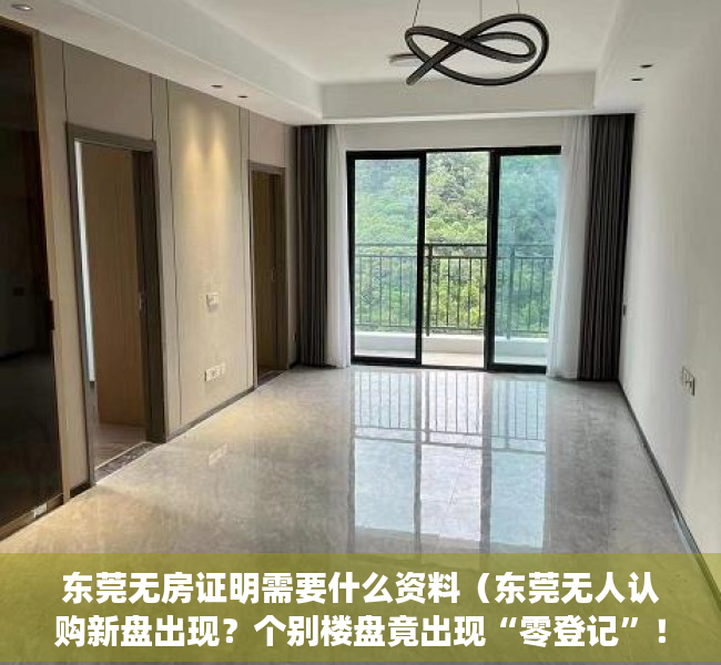 东莞无房证明需要什么资料（东莞无人认购新盘出现？个别楼盘竟出现“零登记”！）