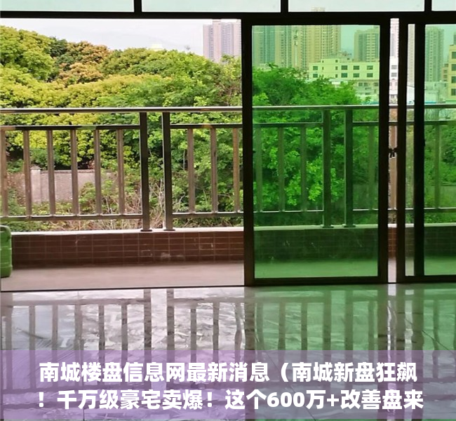 南城楼盘信息网最新消息（南城新盘狂飙！千万级豪宅卖爆！这个600万+改善盘来了）