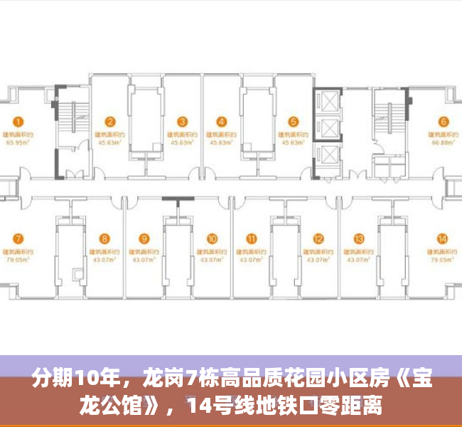 分期10年，龙岗7栋高品质花园小区房《宝龙公馆》，14号线地铁口零距离