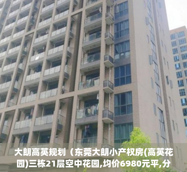 大朗高英规划（东莞大朗小产权房(高英花园)三栋21层空中花园,均价6980元平,分期3年,地下车库）