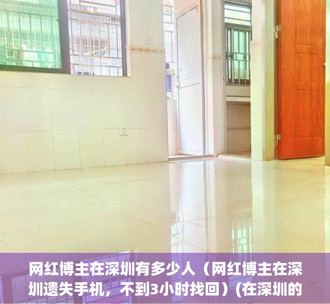 网红博主在深圳有多少人（网红博主在深圳遗失手机，不到3小时找回）(在深圳的博主)