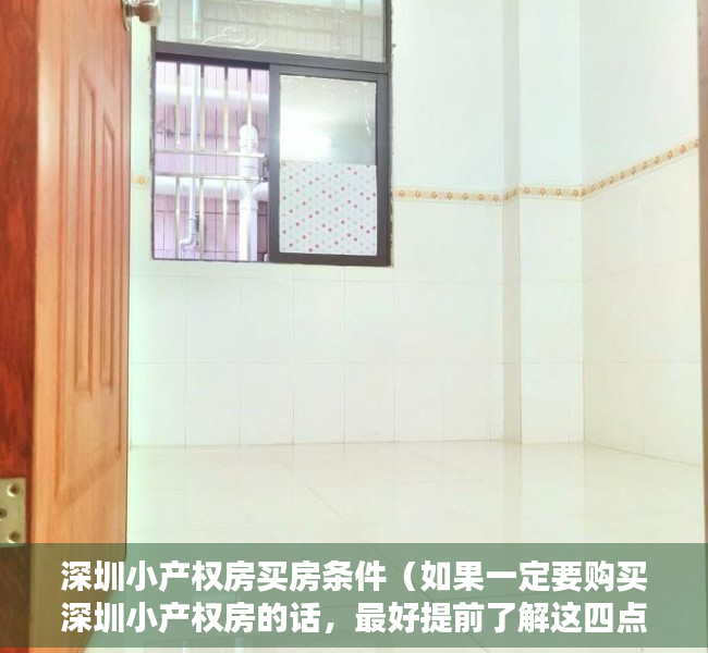 深圳小产权房买房条件（如果一定要购买深圳小产权房的话，最好提前了解这四点）