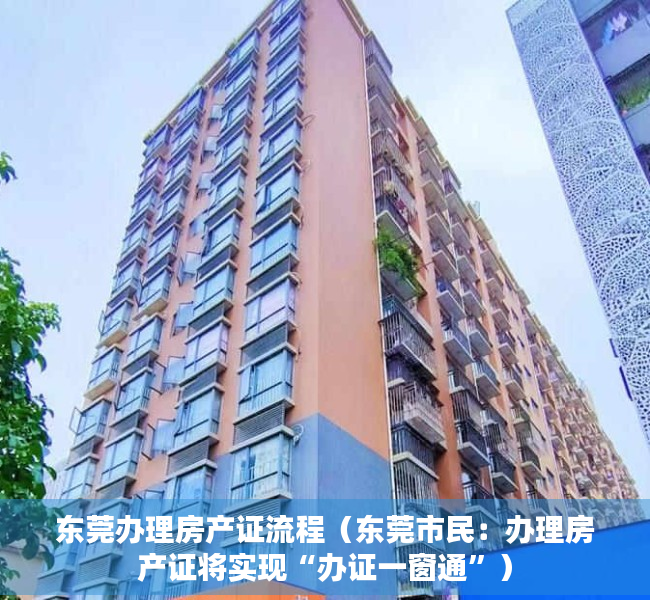 东莞办理房产证流程（东莞市民：办理房产证将实现“办证一窗通”）