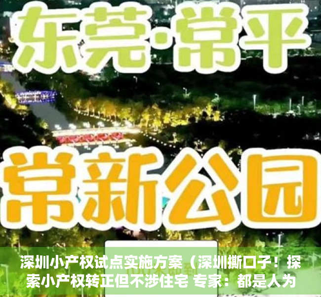 深圳小产权试点实施方案（深圳撕口子！探索小产权转正但不涉住宅 专家：都是人为设限）