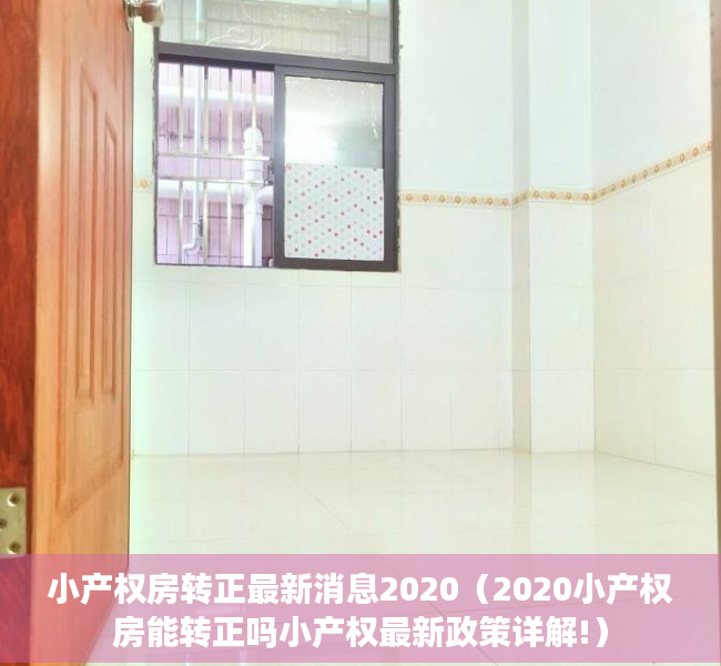 小产权房转正最新消息2020（2020小产权房能转正吗小产权最新政策详解!）