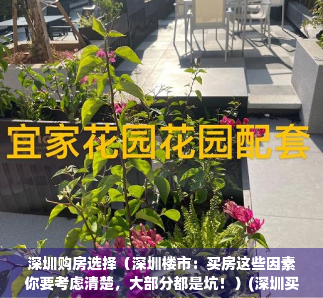 深圳购房选择（深圳楼市：买房这些因素你要考虑清楚，大部分都是坑！）(深圳买房的好处)