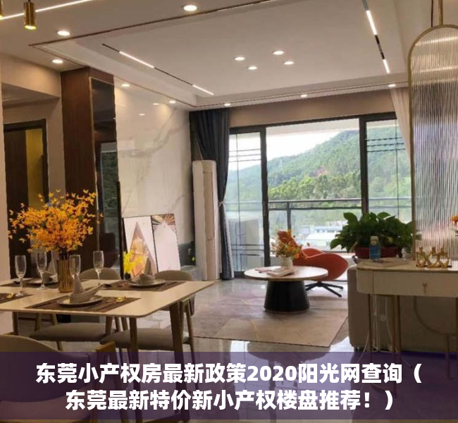 东莞小产权房最新政策2020阳光网查询（东莞最新特价新小产权楼盘推荐！）