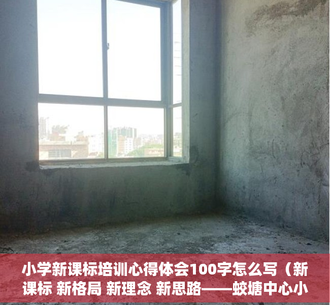 小学新课标培训心得体会100字怎么写（新课标 新格局 新理念 新思路——蛟塘中心小学举行“我与新课标”青年教师演讲比赛）