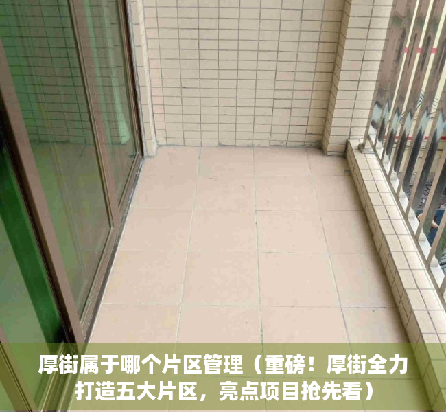 厚街属于哪个片区管理（重磅！厚街全力打造五大片区，亮点项目抢先看）