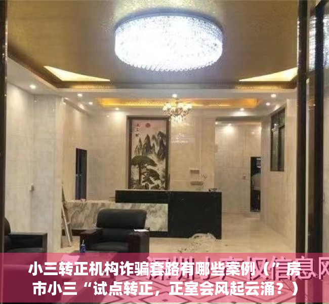 小三转正机构诈骗套路有哪些案例（”房市小三“试点转正，正室会风起云涌？）