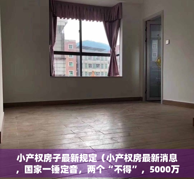 小产权房子最新规定（小产权房最新消息，国家一锤定音，两个“不得”，5000万人难眠）