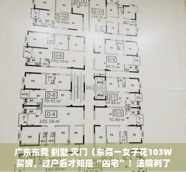 广东东莞 别墅 灭门（东莞一女子花103W买房，过户后才知是“凶宅”！法院判了：退钱！）