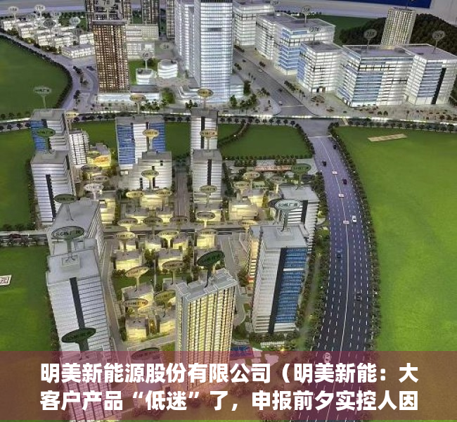 明美新能源股份有限公司（明美新能：大客户产品“低迷”了，申报前夕实控人因离婚风波违法了，公司未来该何去何从｜IPO观察）